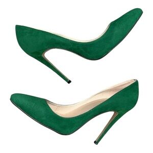 Chic Green Suede Heels 39